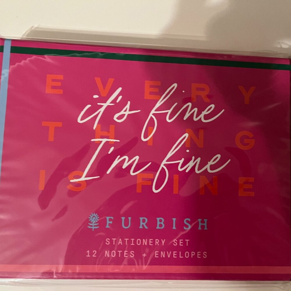 Sarcastic Note‎ Cards (it's fine I'm fine). by Furbish (2 boxes / new)